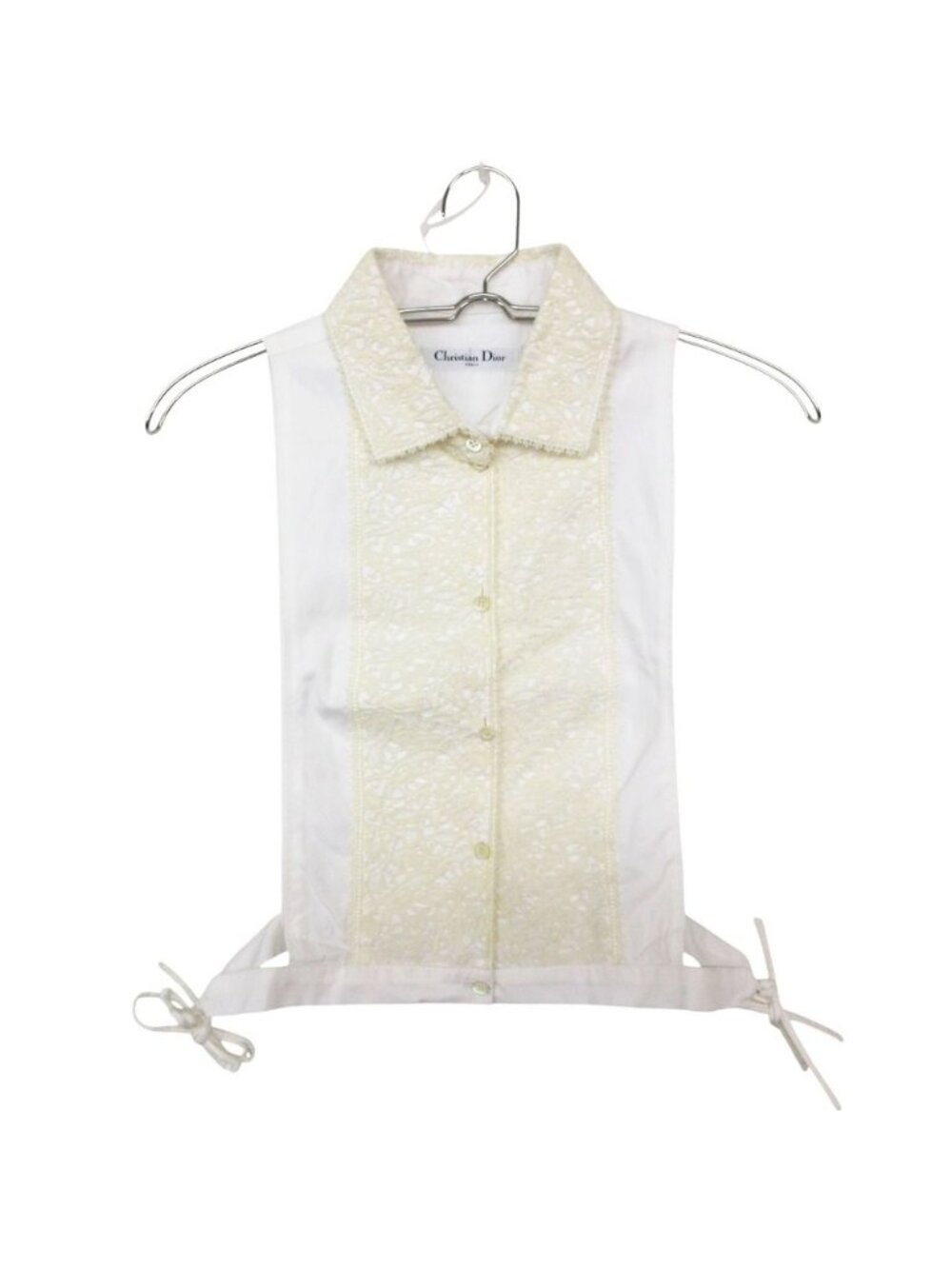 Dior Blouse Lace Shirt Gilet Vest Sleeveless Trunk Show Top White